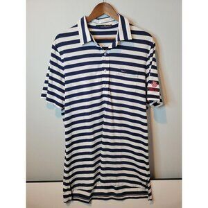 Ralph Lauren RLX Polo Shirt Mens Large Performance Golf Stripe Short Sleeve